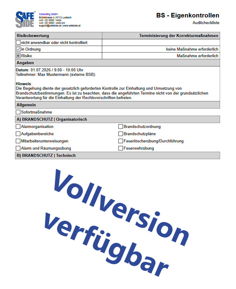 Vorlage Brandschutz